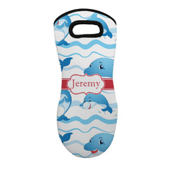 Dolphins Neoprene Oven Mitt - Single w/ Name or Text