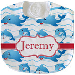 Dolphins Velour Baby Bib w/ Name or Text