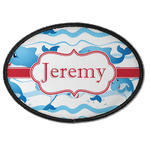 Dolphins Iron On Oval Patch w/ Name or Text