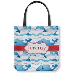 Dolphins Canvas Tote Bag - Small - 13"x13" (Personalized)