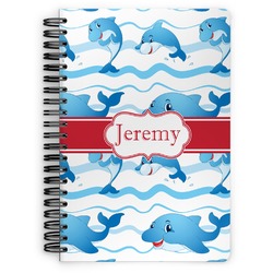 Dolphins Spiral Notebook - 7x10 w/ Name or Text