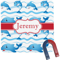 Dolphins Square Fridge Magnet (Personalized)