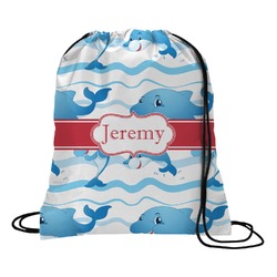 Dolphins Drawstring Backpack - Large (Personalized)