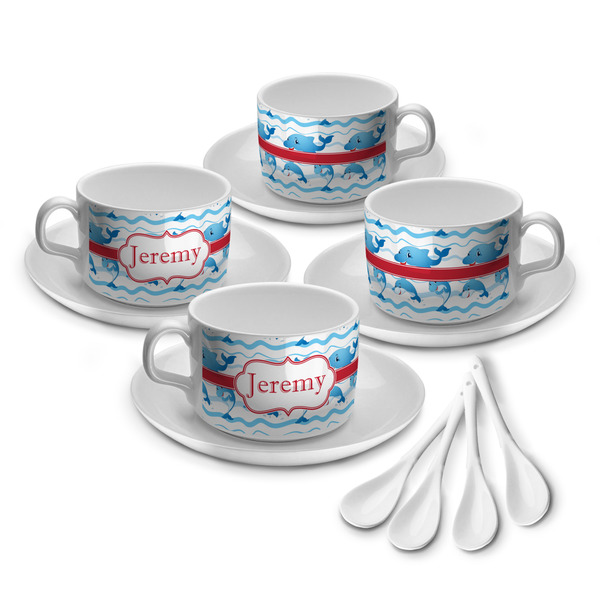 Custom Dolphins Tea Cup - Set of 4 (Personalized)