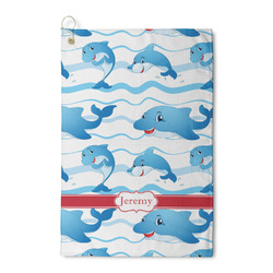 Dolphins Waffle Weave Golf Towel (Personalized)