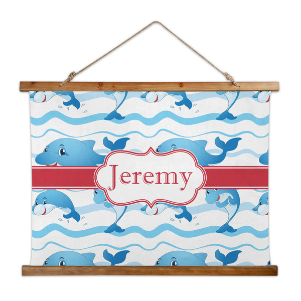 Custom Dolphins Wall Hanging Tapestry - Wide (Personalized)