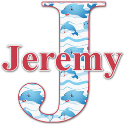 Dolphins Name & Initial Decal - Up to 12"x12" (Personalized)