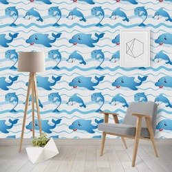 Dolphins Wallpaper & Surface Covering (Water Activated - Removable)