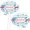 Dolphins White Plastic 7" Stir Stick - Double Sided - Oval - Front & Back