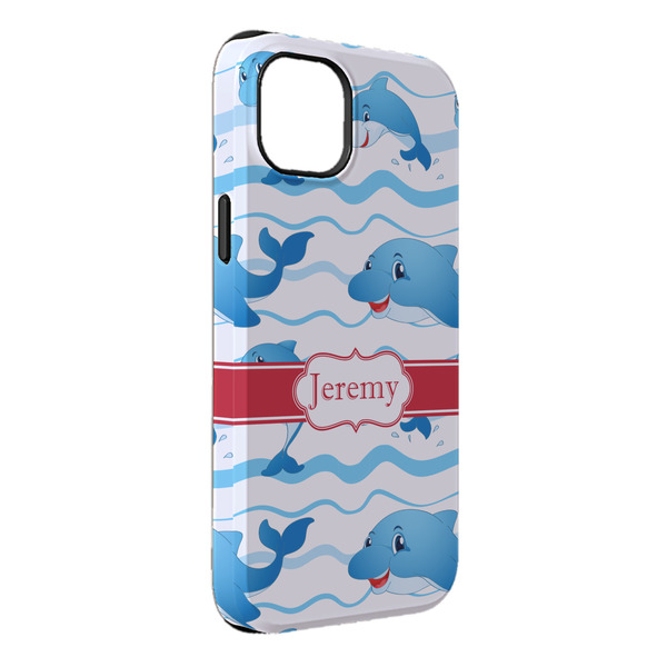 Custom Dolphins iPhone Case - Rubber Lined - iPhone 14 Plus (Personalized)