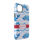 Dolphins iPhone Case - Rubber Lined - iPhone 14 Pro (Personalized)