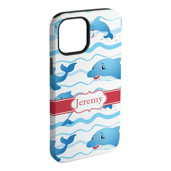 Custom Dolphins iPhone Case - Rubber Lined - iPhone 15 Plus (Personalized)