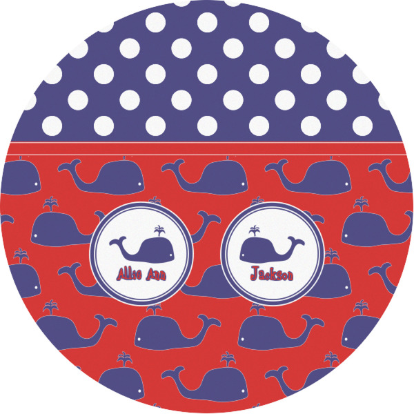 Custom Whale Multipurpose Round Labels - 1" (Personalized)