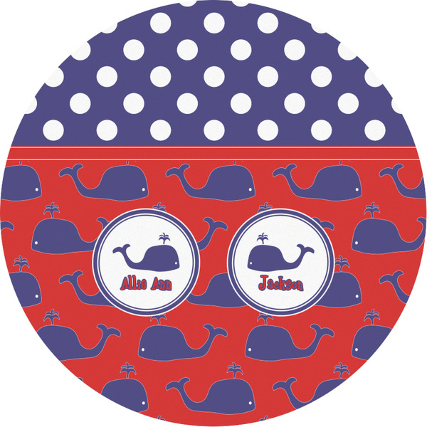 Custom Whale Multipurpose Round Labels - 3" (Personalized)