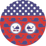 Whale Multipurpose Round Labels - 4" (Personalized)