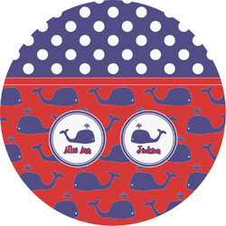 Whale Multipurpose Round Labels - 4" (Personalized)