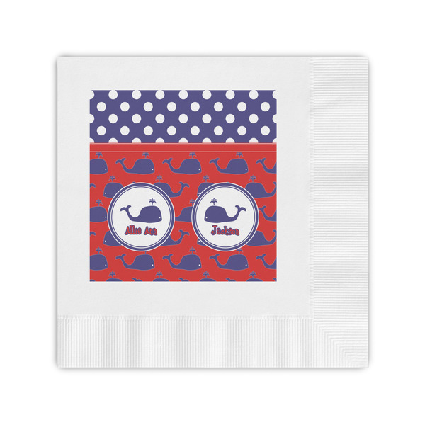 Custom Whale Coined Cocktail Napkins (Personalized)