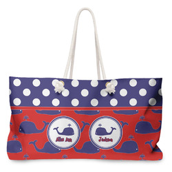Whale Large Tote Bag with Rope Handles (Personalized)