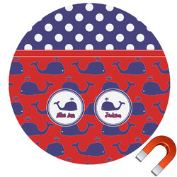 Whale Round Car Magnet - 10" (Personalized)