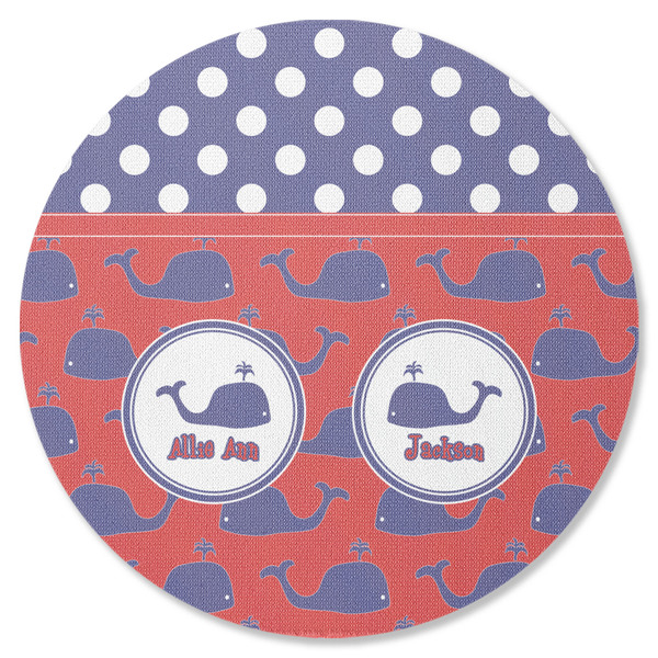 Custom Whale Round Rubber Backed Coaster (Personalized)