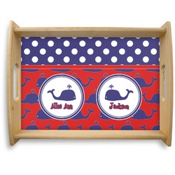 Whale Natural Wooden Tray - Large (Personalized)