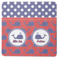 Whale Square Rubber Backed Coaster (Personalized)