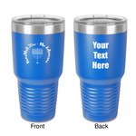 Hanukkah 30 oz Stainless Steel Tumbler - Royal Blue - Double-Sided (Personalized)