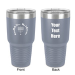 Hanukkah 30 oz Stainless Steel Tumbler - Grey - Double-Sided (Personalized)