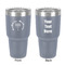 Hanukkah 30 oz Stainless Steel Ringneck Tumbler - Grey - Double Sided - Front & Back