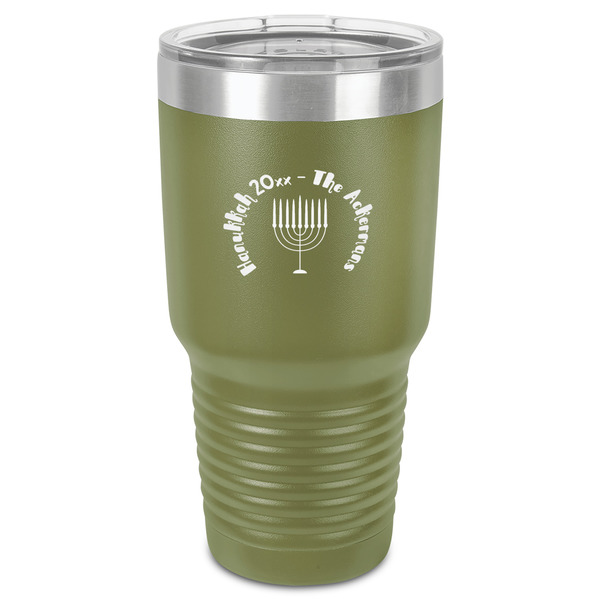 Custom Hanukkah 30 oz Stainless Steel Tumbler - Olive - Single-Sided (Personalized)