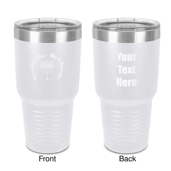 Custom Hanukkah 30 oz Stainless Steel Tumbler - White - Double-Sided (Personalized)