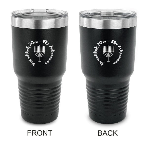 Custom Hanukkah 30 oz Stainless Steel Tumbler - Black - Double Sided (Personalized)