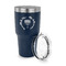 Hanukkah 30 oz Stainless Steel Ringneck Tumblers - Navy - LID OFF