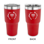 Hanukkah 30 oz Stainless Steel Tumbler - Red - Double Sided (Personalized)