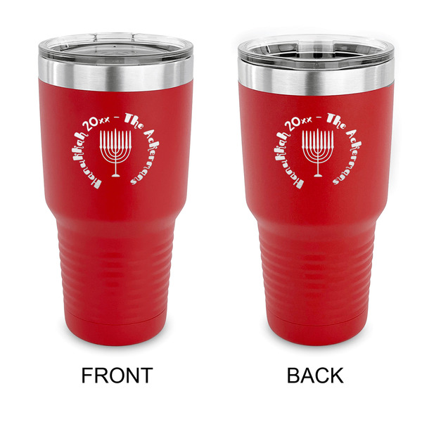 Custom Hanukkah 30 oz Stainless Steel Tumbler - Red - Double Sided (Personalized)