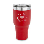 Hanukkah 30 oz Stainless Steel Tumbler - Red - Single Sided (Personalized)
