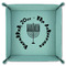 Hanukkah 9" x 9" Teal Leatherette Snap Up Tray - FOLDED