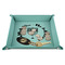 Hanukkah 9" x 9" Teal Leatherette Snap Up Tray - STYLED