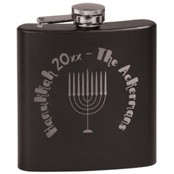 Hanukkah Black Flask Set (Personalized)