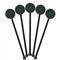 Hanukkah Black Plastic 5.5" Stir Stick - Round - Fan View