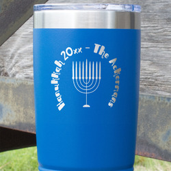 Hanukkah 20 oz Stainless Steel Tumbler - Royal Blue - Single Sided (Personalized)