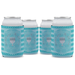 Hanukkah Can Cooler (12 oz) - Set of 4 w/ Name or Text