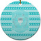 Hanukkah Ceramic Flat Ornament - Circle (Front)