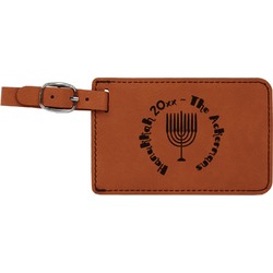 Hanukkah Leatherette Luggage Tag (Personalized)