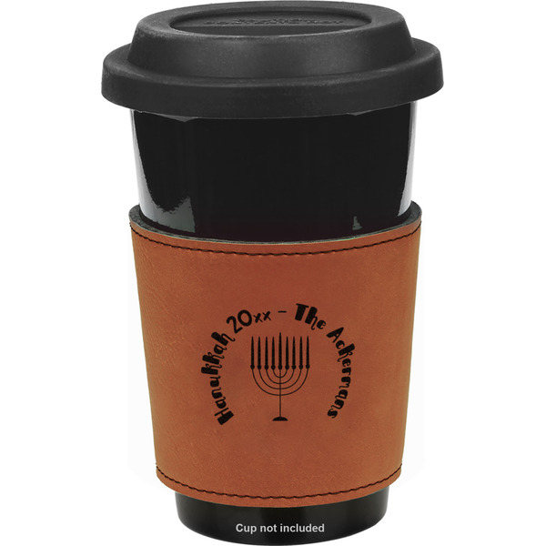 Custom Hanukkah Leatherette Cup Sleeve - Single Sided (Personalized)