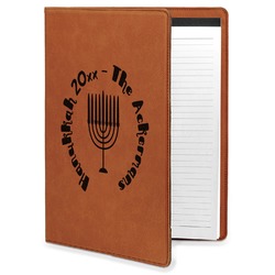 Hanukkah Leatherette Portfolio with Notepad - Large - Double Sided (Personalized)