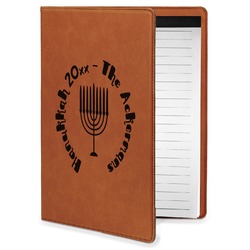 Hanukkah Leatherette Portfolio with Notepad - Small - Double Sided (Personalized)