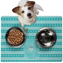 Hanukkah Dog Food Mat - Medium w/ Name or Text