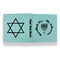 Hanukkah Leather Binder - 1" - Teal - Back Spine Front View