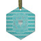 Hanukkah Frosted Glass Ornament - Hexagon